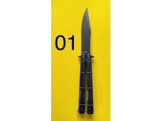 Cuțit fluture (balisong)" Titan " gri cu o carcasă și un suport, cuțit fluture (balisong) foto 2