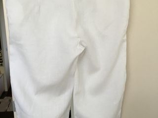 Pantaloni albi din in, foarte calitativi, în stare ideală, merg la  mărimea L-XL, Italia, 250 lei. foto 7