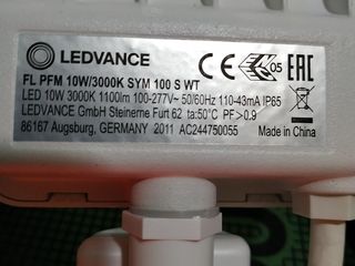 LED Прожектор FL PFM 10W/4000K SYM 100 S с датчиком движения белый foto 2