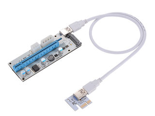 ID-134: Riser Ver 008S card 3 in 1 - 6 pin - 4pin molex - sata, райзер foto 4