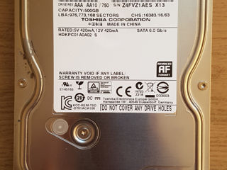 Продаю HDD 500 GB Toshiba foto 1