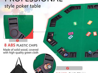 Vivohome складной восьмиугольный коврик для игры в покер foto 4