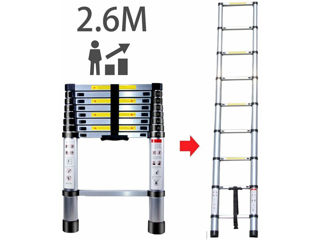 Scara telescopica 2.6m, 3.2m, 3.8m >150kg livrare toata Moldova in 1 zi lucratoare