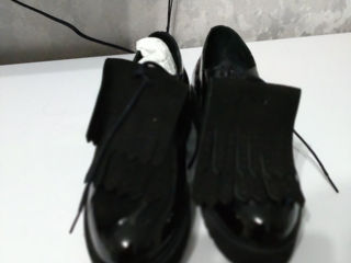 Новые черные лакированные французские туфли на платформе