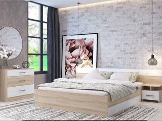 Dormitor Ideal Mobila Lesi (Sonoma Oak/White)