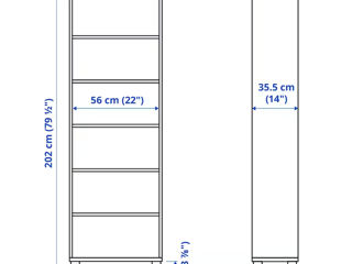 Etajeră deschisă ikea 60x40x202 - livrare în toată moldova! credit 0% foto 3