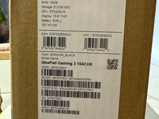 Lenovo 15.6 Gaming 3 Ryzen 5 16/512GB