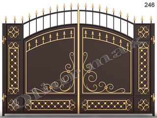 Porți, copertine,  garduri, balustrade,gratii, uși metalice,alte confecții din fier forjat. foto 11