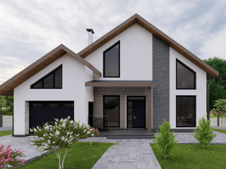 Proiect casă de locuit P+M, stil modern, 185.2 m2, renovare/arhitect/proiecte/construcții/inginer foto 2