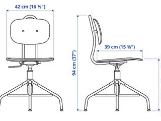 Set de mobilă pentru oficiu IKEA (Negru/Pin) cu scaun rotativ foto 4