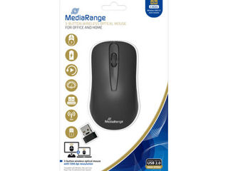 MediaRange Wireless 3-button optical mouse, black foto 1