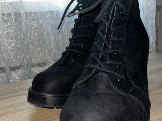 Botine negre (piele întoarsă)  фото 1