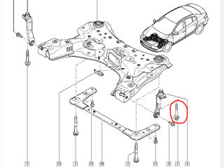 Болт переднего подрамика Renault Scenic,Megane,Talisman,Espace foto 5