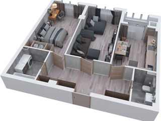 Apartament cu 2 camere, 73 m², BAM, Bălți