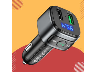 Audio bluetooth FM Transmiter + (Fast Charge)