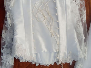 Vand set rochie de mireasa (top, fusta, jupon) foto 3
