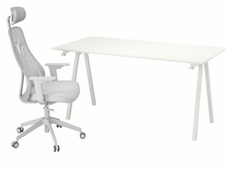 Set de mobilă pentru oficiu IKEA  (Alb/Gri) foto 2
