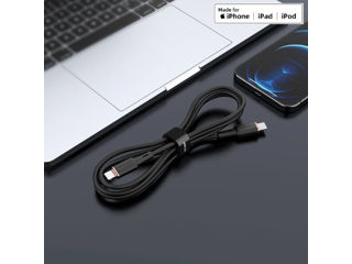 Cablu de date de încărcare din silicon din aliaj de zinc ACEFAST C2-01 USB-C la Lightning foto 2