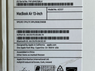 13,3" Apple MacBook Air A2337, Argintiu, M1 with 8-core CPU and 7-core GPU, 8GB/256GB, macOS NEW nou foto 5