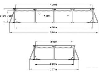 Бассейн rectangular frame 450х220х84см, 7127л foto 3