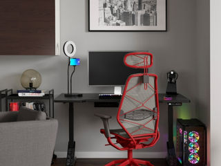 Set de mobilă pentru oficiu IKEA (Negru/Gri/Roșu)