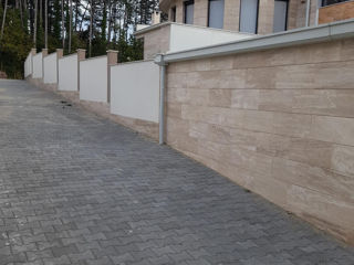 Vand travertin pentru curte, fațada casei, fatade gard, плитка из натурального камня травертин foto 7