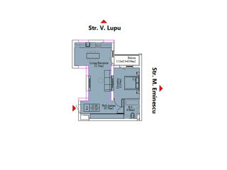 1-комнатная квартира, 51 м², Центр, Унгень, Унгены фото 5