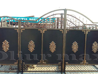 Porți, garduri, balustrade , copertine, gratii, uși metalice,  alte confecții din fier forjat. foto 7