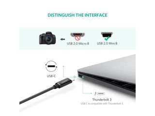 Кабель зарядный Ugreen Mini USB to Type-C 2A 1M Black (US242) фото 2