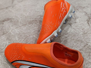 Puma Kids Ultra Match LL FG/AG - Puma Ultra Orange/Puma White/Blue Glimmer (EU 37) foto 3