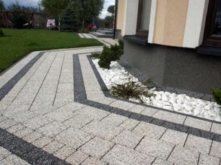 установка- укладка тротуарной плитки, брусчатки, ромб, клевер, бордюр. foto 7