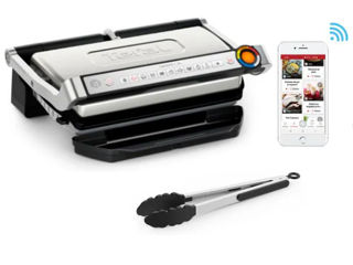 Gratar electric TEFAL OptiGrill+ XL GC728D10, 2000W, 9 programe automate, argintiu-negru. Promo!