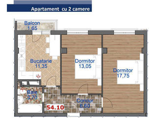 Apartament cu 2 camere, 54 m², Ciocana, Chișinău foto 8