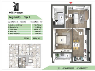 Apartament cu 2 camere, 48 m², Centru, Căușeni foto 6