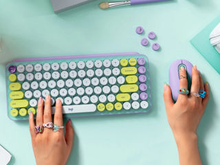 Клавиатура - «Logitech POP Mechanical With Emoji Keys RUS 920-010717 Daydream-Mint»