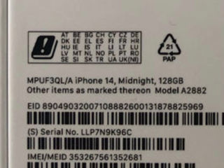 iPhone 14 128gb - Midnight - Sigilat. foto 5