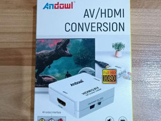 Конвертер HDMI2AV гнездо HDMI в гнездо RCA новый foto 2