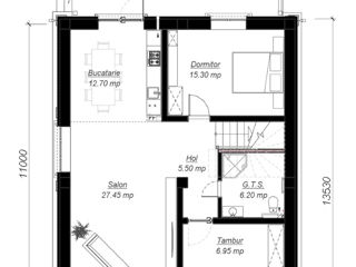 Casă de locuit individuală cu 2 niveluri / stil negociabil /  P+M / 142.7m2 / construcții / 3D foto 10