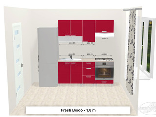 Set bucatarie Ambianta Fresh 1.5x2.9 m (bordo) foto 5