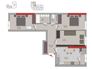 Apartament cu 3 camere, 73 m², Centru, Comrat foto 2