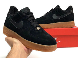 Nike Air Force 1 Low Suede Black Gum cu blana / с мехом foto 5