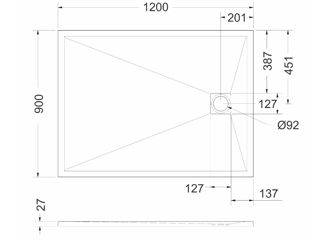 Cădiță de duș 90x120 piatră artificială foto 7