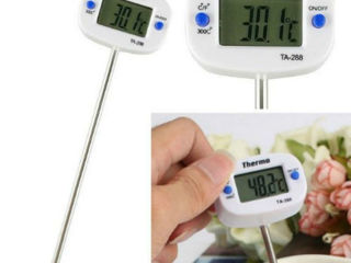 Termometru cu tija metalica /пищевой цифровой термометр, nou, cu cap rotativ, 120 lei.