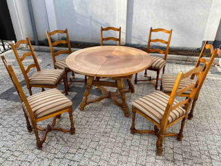 Masa lemn + 7 scaune