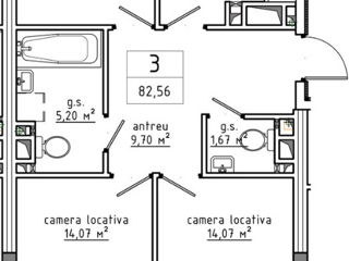 Apartament cu 3 camere, 81 m², Buiucani, Chișinău foto 10