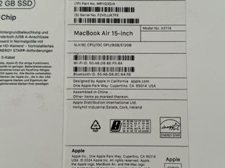 Apple MacBook Air 15 M3 2024 Silver 8/512Gb Ca Nou! foto 13