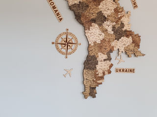 3d карта молдовы из дерева / 3d harta moldovei din lemn