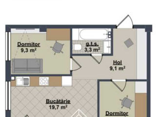 Apartament cu 2 camere, 57 m², Centru, Ialoveni foto 18