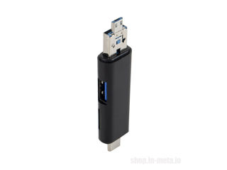 Card Reader 5 in 1 USB 3.0 USB-C, USB, Micro USB, SD, TF Memory Card Reader OTG Adapter. foto 2