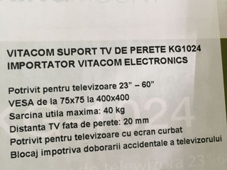 Urgent suport tv de perete, absolut nou în cutie cu toate accesoriile necesare pentru instalare, mer foto 5